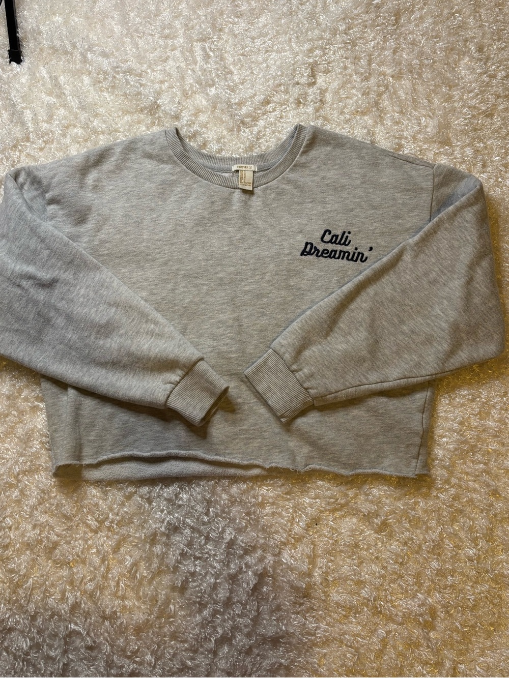 Cropper Forever 21 Light Gray Crewneck